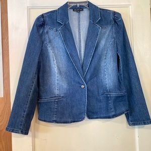 INC PUFF SLEEVE DENIM JACKET